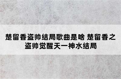 楚留香盗帅结局歌曲是啥 楚留香之盗帅觉醒天一神水结局